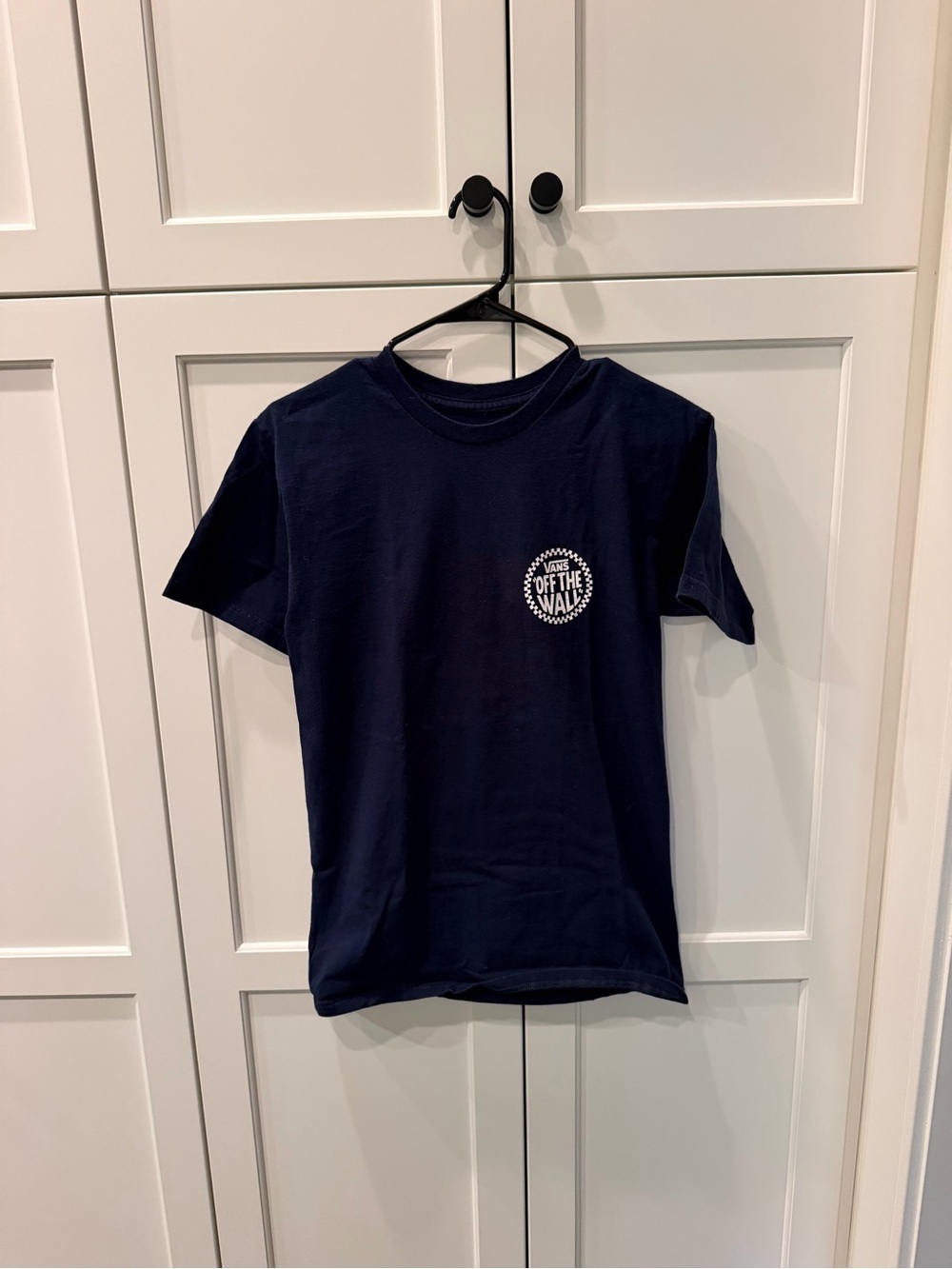 Vans Men’s Navy Short Sleeve Tee with Off The Wall Chest Logo